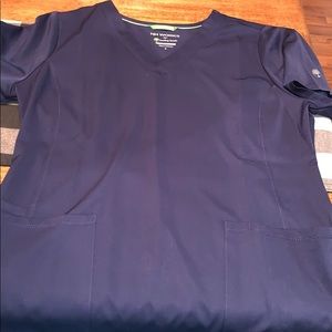 Navy healing hands Monica top